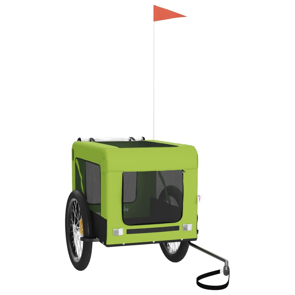 vidaXL Hondenfietstrailer oxford stof en ijzer groen en zwart