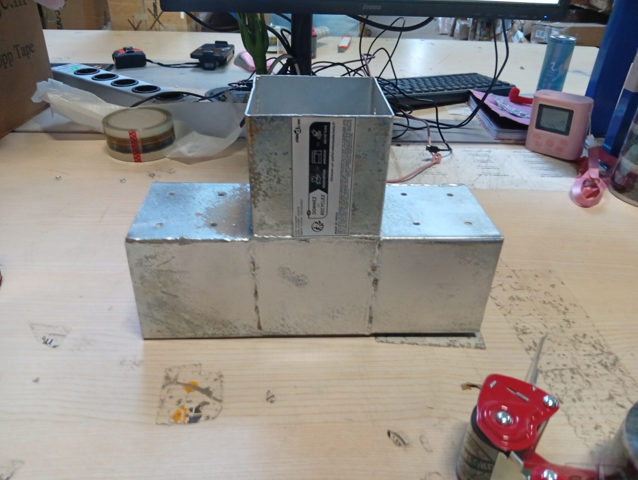 vidaXL Paalverbinding T-vorm 101x101 mm gegalvaniseerd metaal