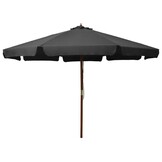 vidaXL Parasol met houten paal 330 cm antraciet