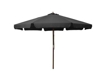 vidaXL Parasol met houten paal 330 cm antraciet