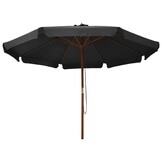 vidaXL Parasol met houten paal 330 cm antraciet