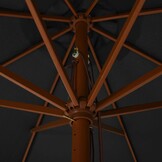 vidaXL Parasol met houten paal 330 cm antraciet