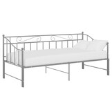 vidaXL Slaapbank uittrekbaar metaal grijs 90x200 cm