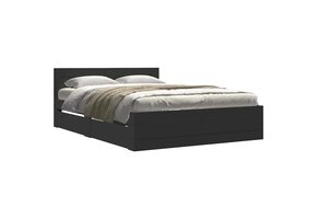 Zwart Bedframe met Hoofdeinde 140x200 cm - 41% Korting