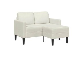 L-vormige 2-zitsbank met Chaise Crème Fluweel - 35% Korting