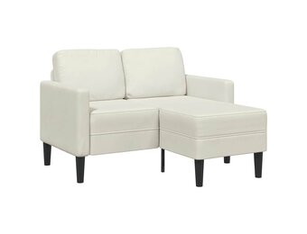vidaXL 2-zitsbank met chaise L-vorm crèmekleurig 125 cm fluweel