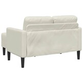 vidaXL 2-zitsbank met chaise L-vorm crèmekleurig 125 cm fluweel