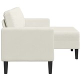 vidaXL 2-zitsbank met chaise L-vorm crèmekleurig 125 cm fluweel