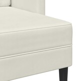vidaXL 2-zitsbank met chaise L-vorm crèmekleurig 125 cm fluweel