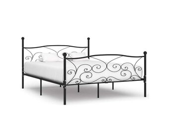 vidaXL Bedframe met lattenbodem metaal zwart 180x200 cm