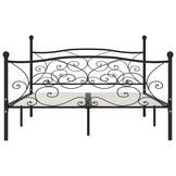 vidaXL Bedframe met lattenbodem metaal zwart 180x200 cm