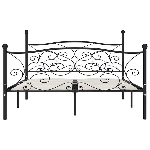 vidaXL Bedframe met lattenbodem metaal zwart 180x200 cm