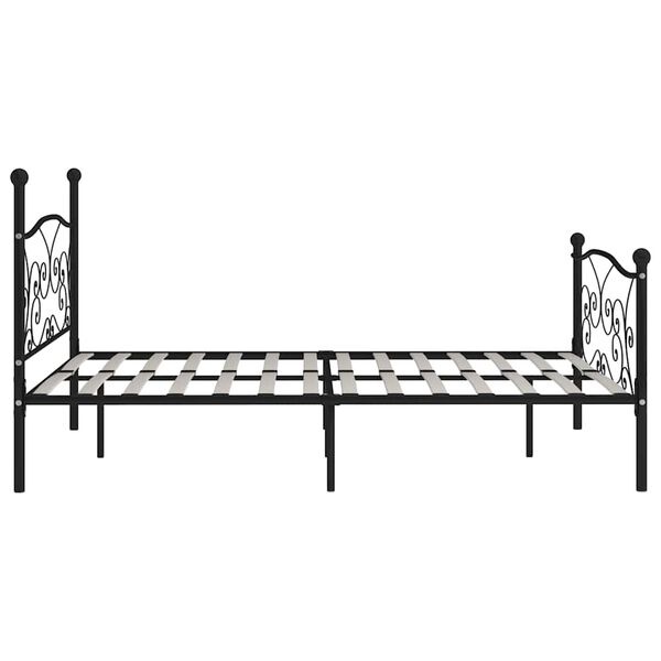 vidaXL Bedframe met lattenbodem metaal zwart 180x200 cm