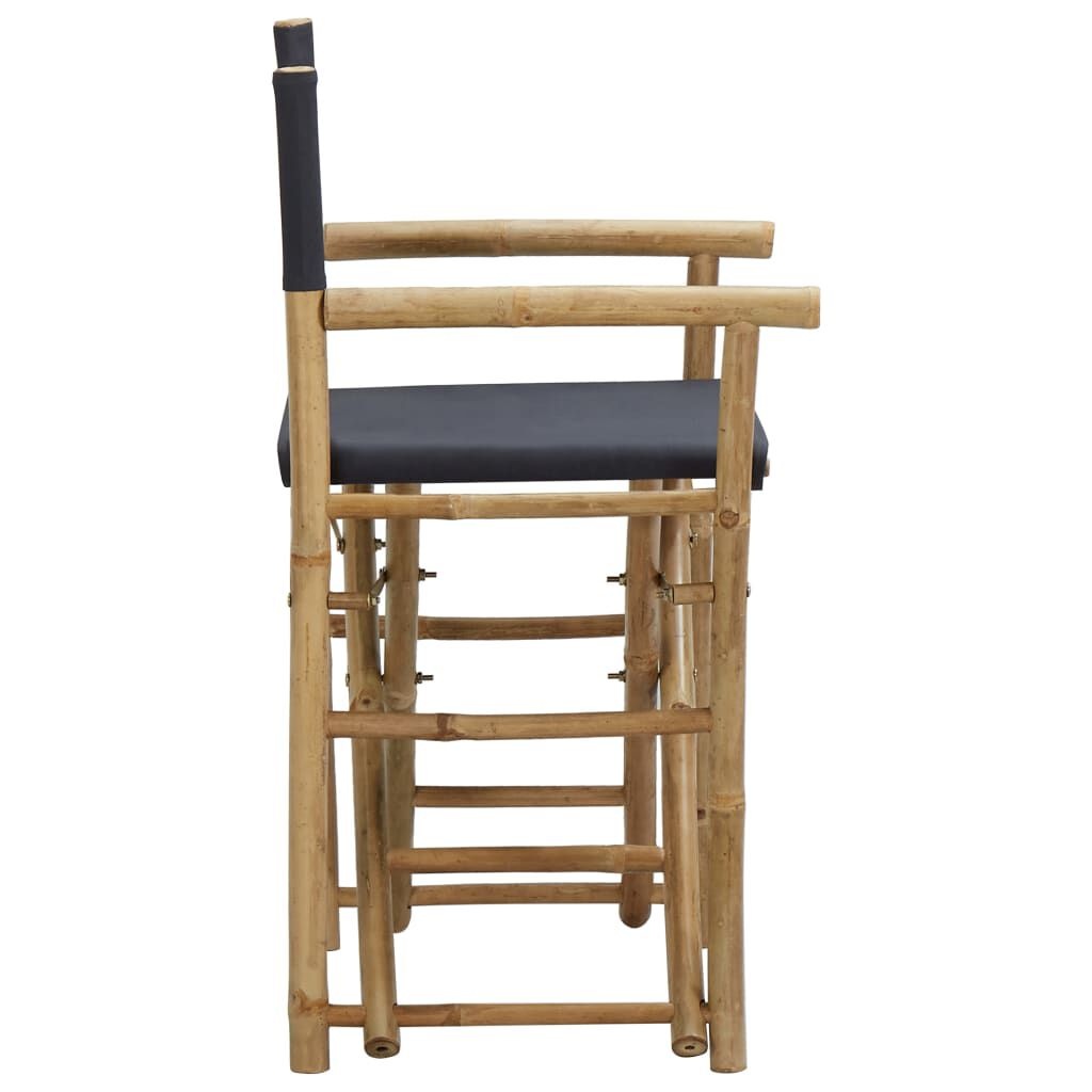 vidaXL Regisseursstoelen 2 st inklapbaar donkergrijs bamboe en stof