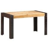 vidaXL Eettafel 140x70x76 cm massief ruw mangohout