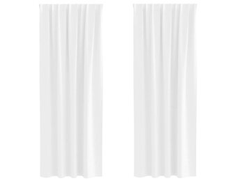 vidaXL Gordijnen met gordijnen 2 pcs Zuiverwit Polyester