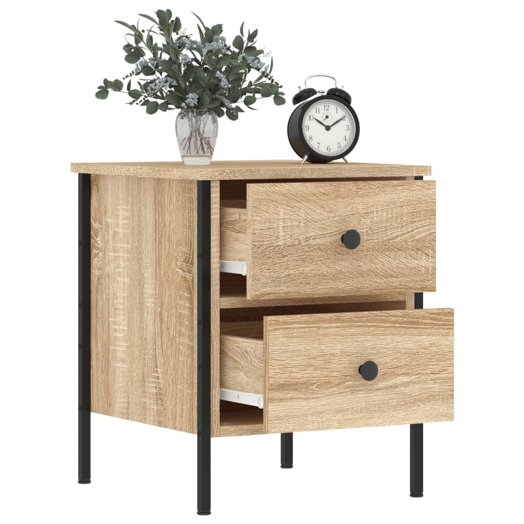 vidaXL Nachtkastje 40x42x50 cm bewerkt hout sonoma eikenkleurig