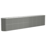 vidaXL Plantenbak 332x40x68 cm gepoedercoat staal grijs