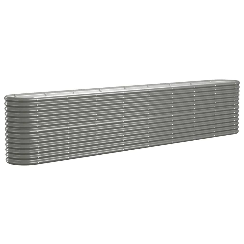 vidaXL Plantenbak 332x40x68 cm gepoedercoat staal grijs