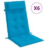vidaXL Stoelkussens 6 st hoge rug oxford stof lichtblauw
