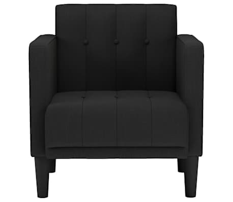 vidaXL Fauteuil met armleuningen Zwart 53 cm Stof