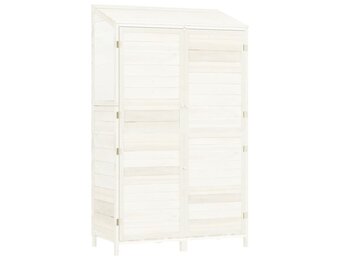 vidaXL Tuinschuur 102x52x174,5 cm massief vurenhout wit