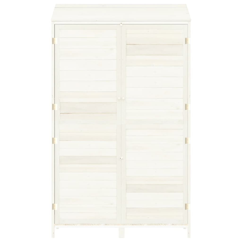 vidaXL Tuinschuur 102x52x174,5 cm massief vurenhout wit