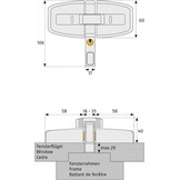 ABUS DFS95 W Raambeveiliging voor Dubbele Ramen - Wit