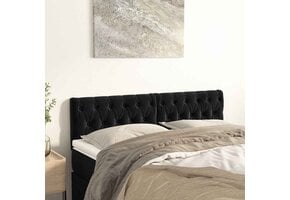 vidaXL Hoofdborden 2 st 72x7x78/88 cm fluweel zwart