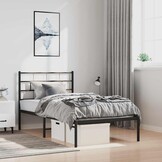 Stevig Zwart Metalen Bedframe met Hoofdbord - 34% Korting!