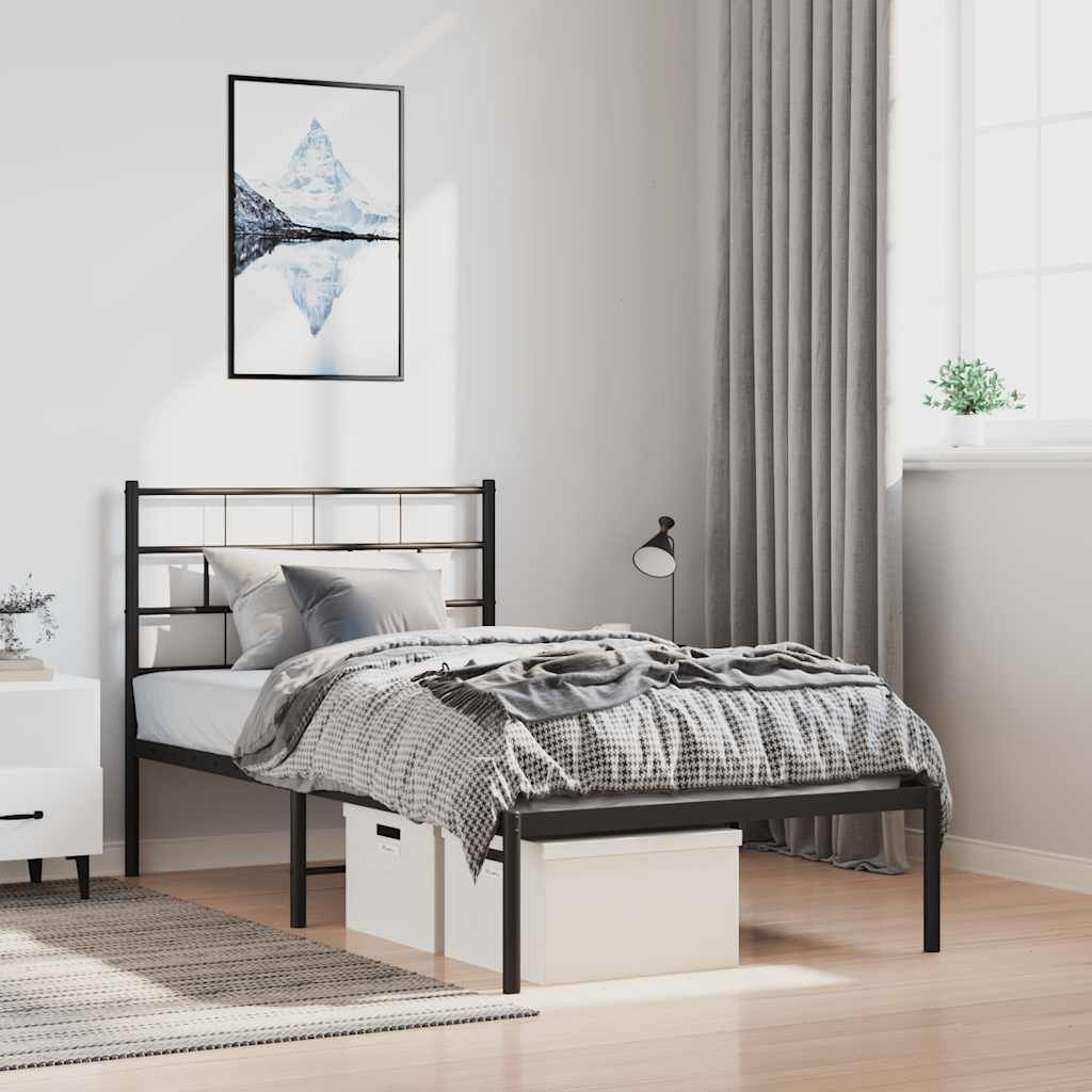 Stevig Zwart Metalen Bedframe met Hoofdbord - 34% Korting!