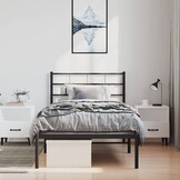Stevig Zwart Metalen Bedframe met Hoofdbord - 34% Korting!