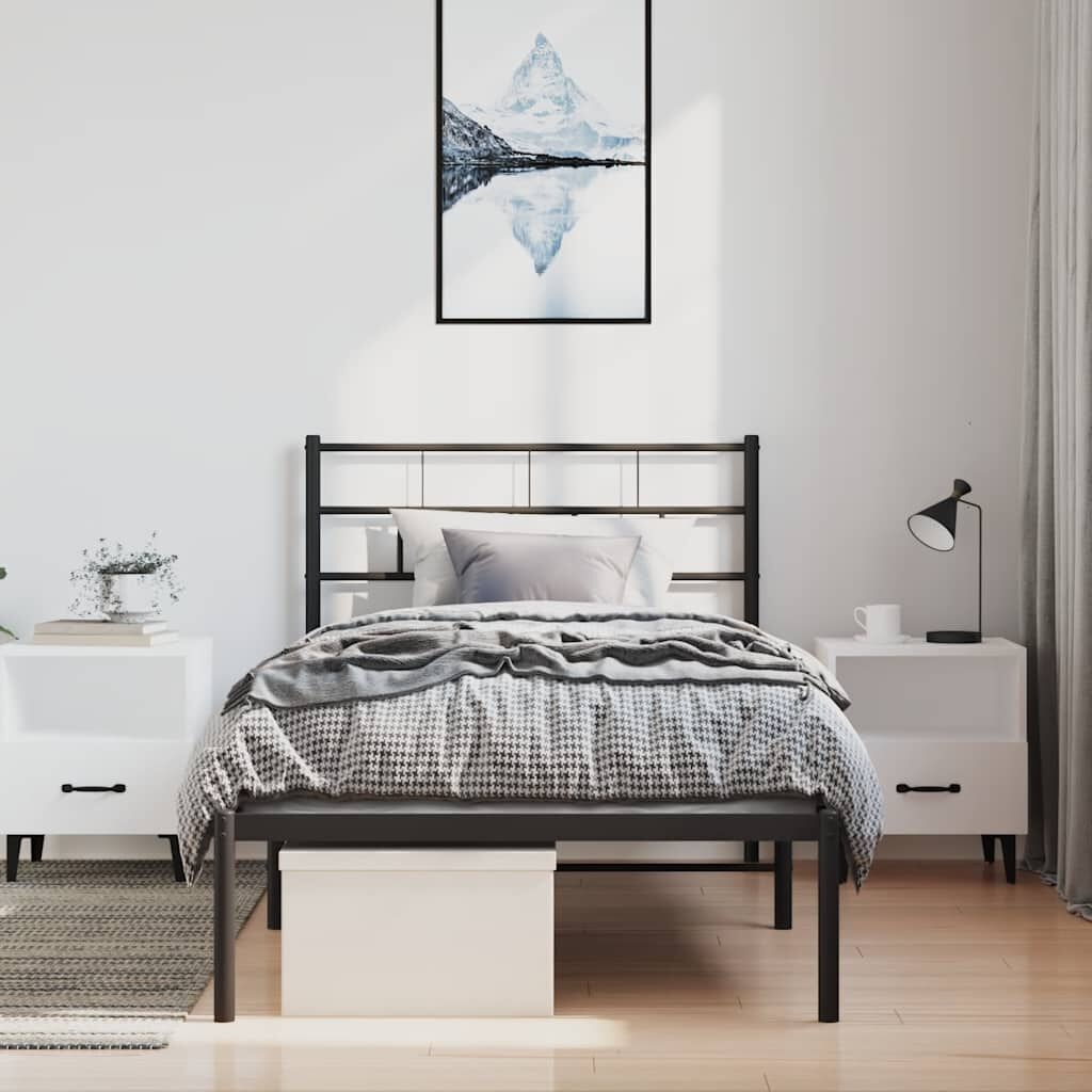 Stevig Zwart Metalen Bedframe met Hoofdbord - 34% Korting!