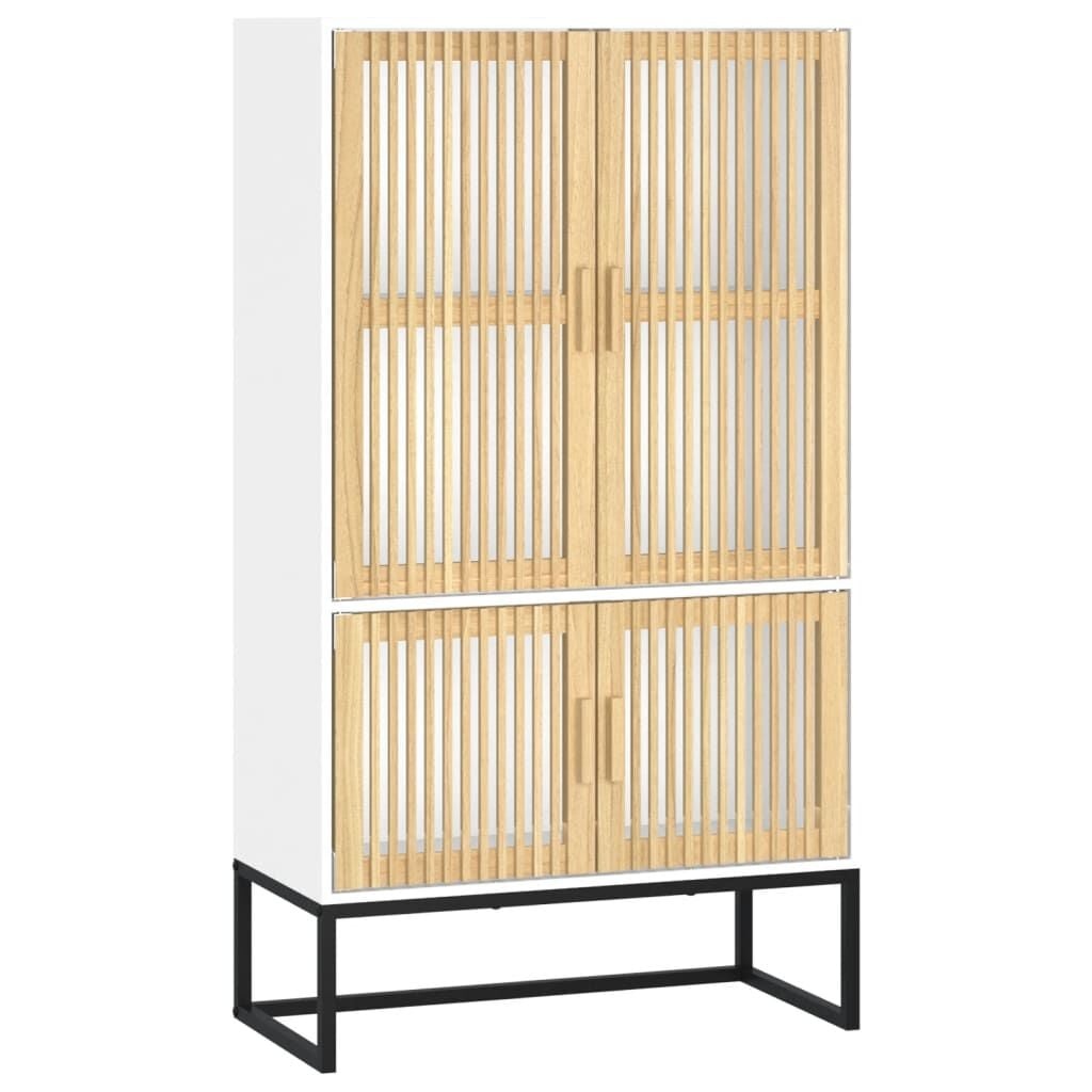 Hoge Kast van Bewerkt Hout - Wit (35% Korting)