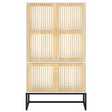 Hoge Kast van Bewerkt Hout - Wit (35% Korting)