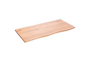 Houten Wastafelblad Massief Eiken 100x50cm Lichtbruin - 54% Korting