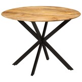 Eettafel Ø110x78 cm massief mangohout & staal - 35% korting