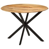 Eettafel Ø110x78 cm massief mangohout & staal - 35% korting