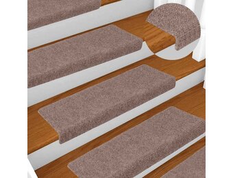 vidaXL Trapmatten zelfklevend 10 stuks 65x21x4 cm lichtbruin