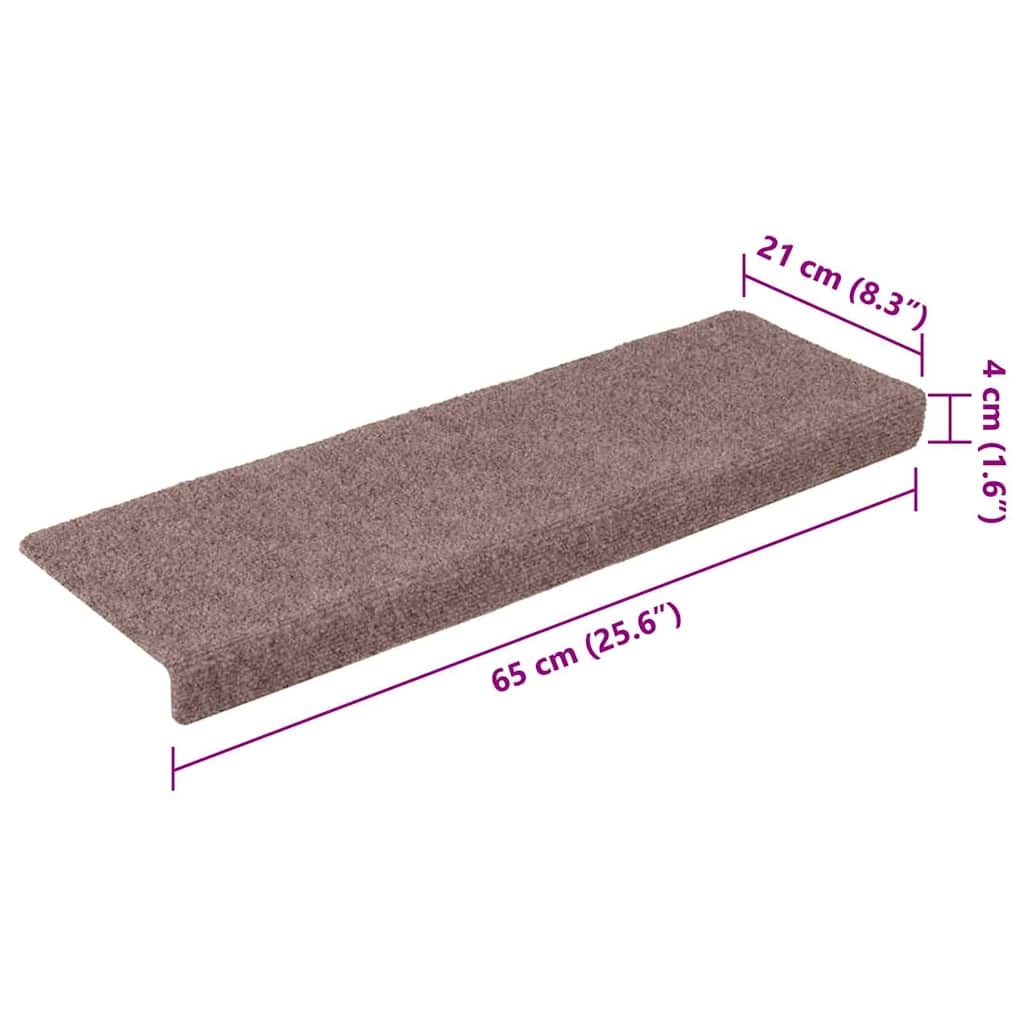 vidaXL Trapmatten zelfklevend 10 stuks 65x21x4 cm lichtbruin