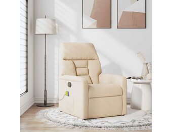 vidaXL Massagestoel microvezelstof beige