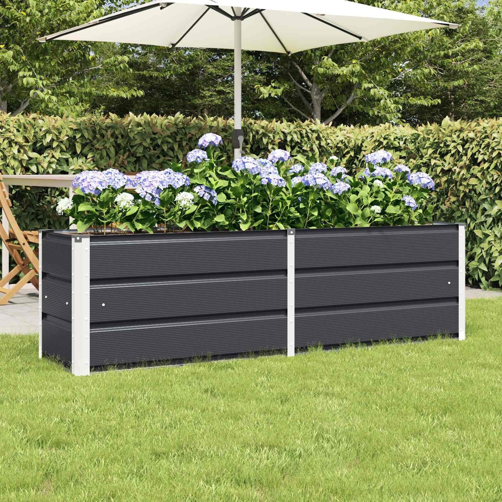 vidaXL Plantenbak Antraciet 160 x 40 x 45 cm Staal