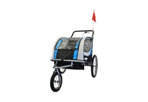 Blauwe Kinderfietskar & Buggy 2-zits (18 mnd-7 jr) - 33% Korting