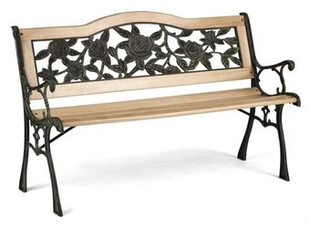 Parkbank met rugleuning 123,5 x 74 x 48 cm