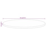 vidaXL Tafelblad rond Ø 70x2,5 cm massief ruw mangohout