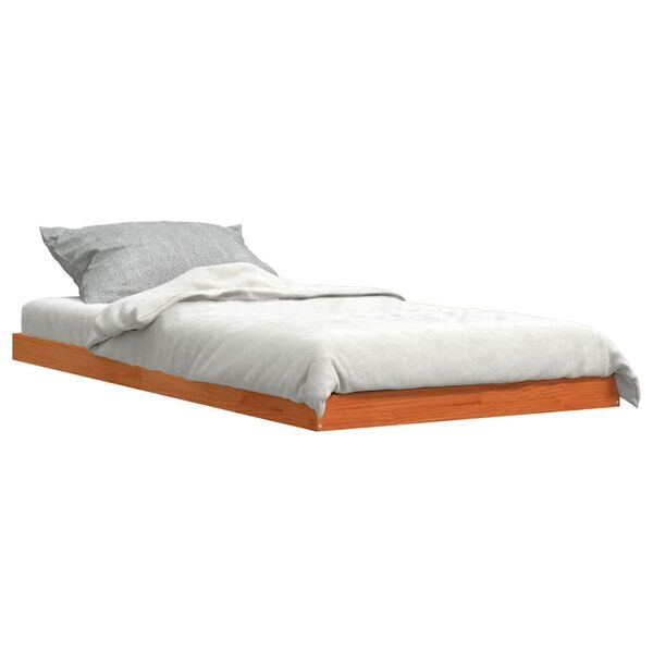 vidaXL Bedframe massief grenenhout wasbruin 90x200 cm