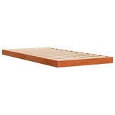 vidaXL Bedframe massief grenenhout wasbruin 90x200 cm