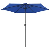 vidaXL Parasol met aluminium paal 270x246 cm azuurblauw
