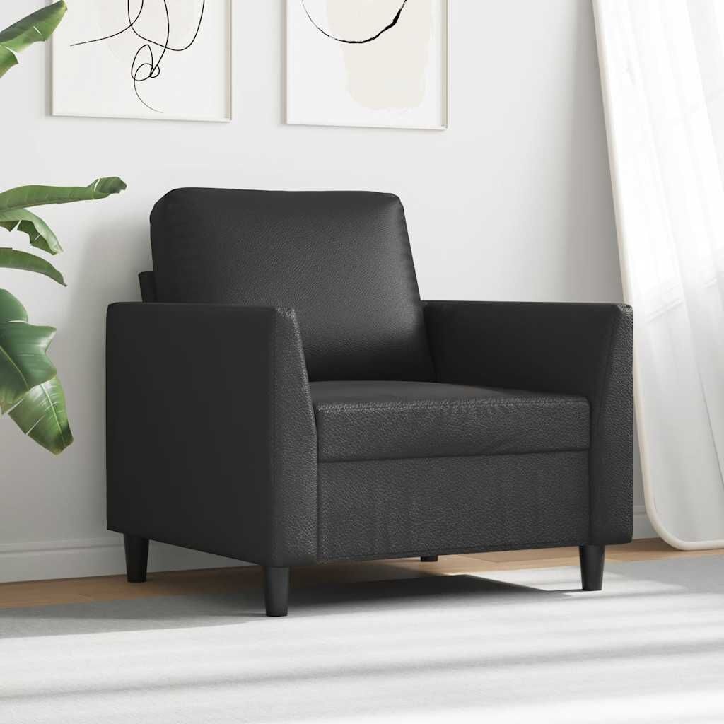 VidaXL Fauteuil Kunstleer Zwart 60 cm - 41% Korting