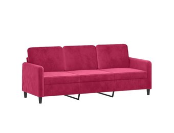 vidaXL Driezitsbank 180 cm fluweel wijnrood